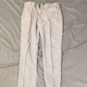 J. Crew White Striped Slacks